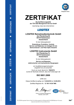 ZERTIFIKAT - Logitex Reinstmedientechnik GmbH
