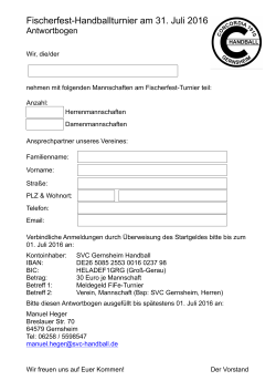Anmeldung - SVC Gernsheim, Abt. Handball