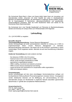 Human Resource Management - Netzwerk Frauen