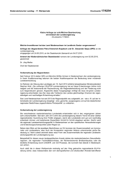 Drucksachen allgemein - Nieders&auml;chsischer Landtag