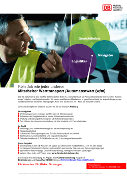 Mitarbeiter Werttransport /Automatenwart (w/m)