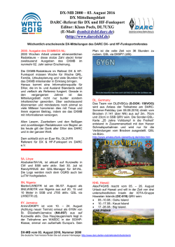 DX-MB 2000 &ndash; 03. August 2016 DX Mitteilungsblatt DARC