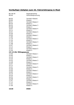 Zeitplan - MSC