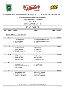 Startliste: Sonntag, Staffel LG