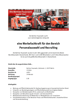 eine Werbefachkraft f&uuml;r den Bereich Personalauswahl und Recruiting