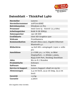 Datenblatt – ThinkPad L460