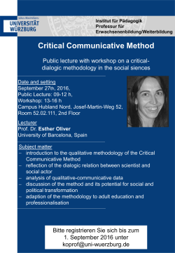Critical Communicative Method - Professur für Erwachsenenbildung