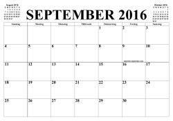 Kalender September 2016 drucken PDF