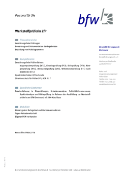 Werkstoffpr&uuml;ferin ZfP - Berufsf&ouml;rderungswerk Dortmund