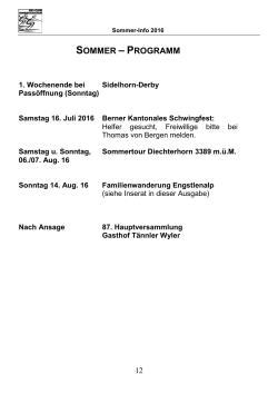 sommer – programm - Skiclub Innertkirchen