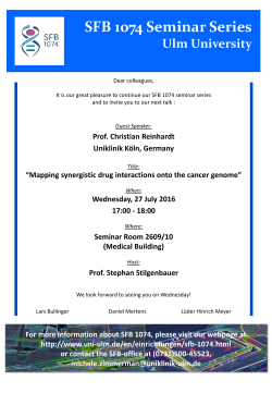 SFB 1074 Seminar Series