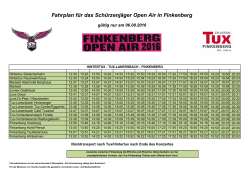 Fahrplan für das Schürzenjäger Open Air in Finkenberg