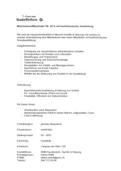 AKTUELL: Mitarbeiterin / Mitarbeiter gesucht - waelti