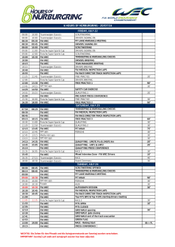 Timetable - Nürburgring