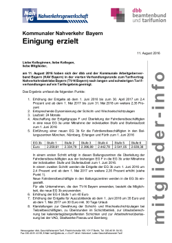 "Tarifeinigung Kommunaler Nahverkehr Bayern
