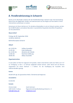 8. Pendleraktionstag in Schwerin - Invest in Mecklenburg