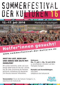 12.–17. Juli 2016 Marktplatz Stuttgart