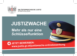 Stellenausschreibung Justizwache
