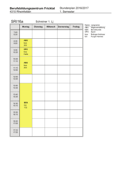 Stundenplan Schuljahr 2016/17 - Berufsbildungszentrum Fricktal