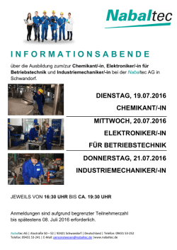 Informationsabende technische Ausbildungsberufe Nabaltec AG 2016