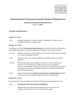 Vorläufiges Tagungsprogramm - Germanisches Nationalmuseum