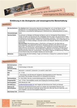 Einf&uuml;hrung in die &ouml;kologische und wesensgerechte