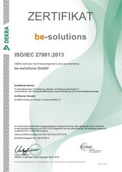 zertifikat - be-solutions GmbH