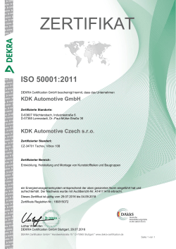 zertifikat - KDK Automotive GmbH