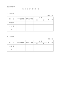 別記様式第2号 収 支 予 算 （精 算） 書 1 収入の部 （単位：円） 区 分