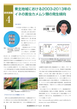 東北地域における2003-2013年の イネの害虫カメムシ類の発生傾向