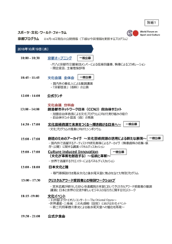 スポーツ・文化・ワールド・フォーラム 京都プログラム （PDF:147KB）