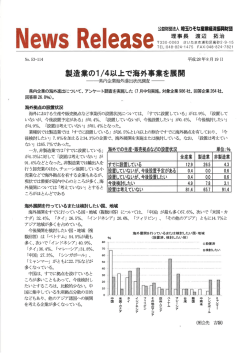 製造業の1/4以上で海外事業を展開