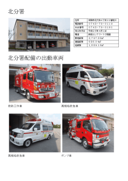 北分署 北分署配備の出動車両