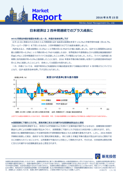 本経済は 2 四半期連続でのプラス成  に