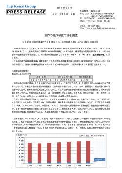 世界の臨床検査市場を調査