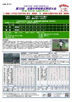 鳥屋野運動公園野球場 第 2試合 - 第38回全国中学校軟式野球大会