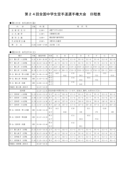 第24回全国中学生空手道選手権大会 日程表
