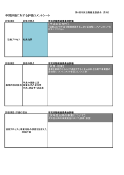 中間評価に対する評価コメントシート 【次年度以降の事業について】 【成果