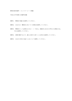 警察官採用選考 エントリーシート例題 平成28年度第1回選考出題 質問