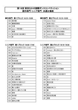 8月22日出場順 - 東京なかの国際ダンスコンペティション