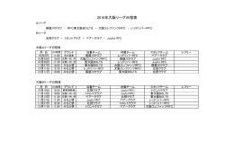 2016年大阪リーグ日程表