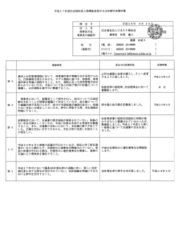 Page 1 平成27年度社会福祉法人指導監査是正又は改善状況報告書 法