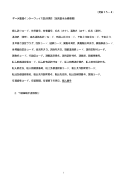 （資料15－4） データ連携インターフェイス記録項目（住民基本台帳情報