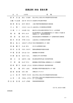 医薬品第二部会委員名簿（PDF：76.0KB）