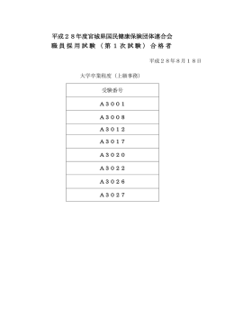 （第1次試験）合格者 - 宮城県国民健康保険団体連合会