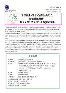 丸の内キッズジャンボリー2016 開催結果報告