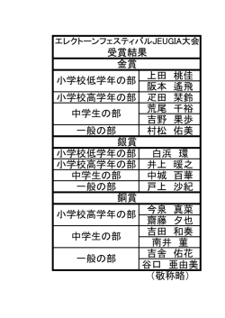 上田 桃佳 阪本 遙飛 小学校高学年の部 疋田 栞鈴 荒尾 千裕