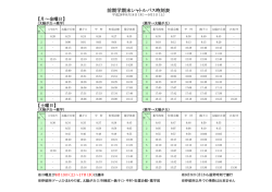 前期学期末シャトルバス時刻表