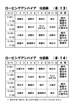 ロービングアンパイア 分担表