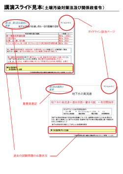 講演スライド見本（土壌汚染対策法及び関係政省令）